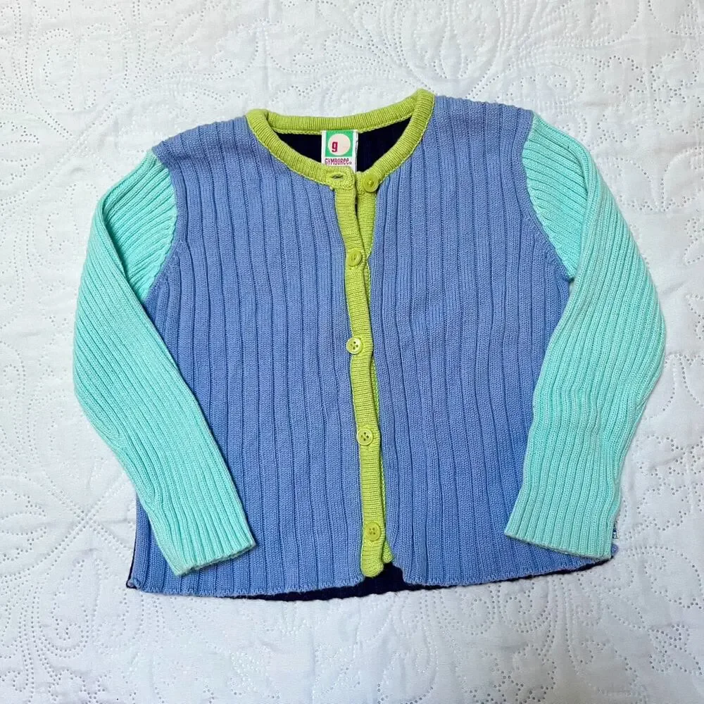 Gymboree Vintage Color Block Cardigan Size 3